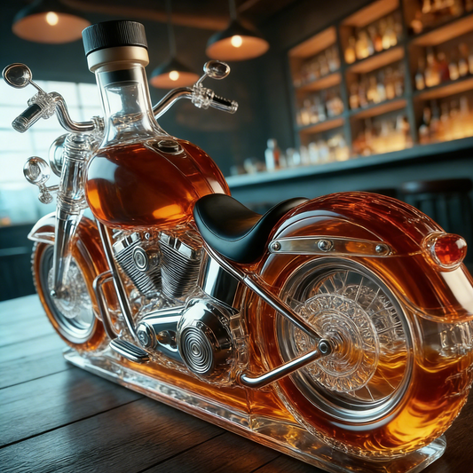 Whiskey Decanter in the Shape of a Motorcycle