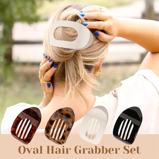 Ovale Haarklammer-Set (4 Stück)