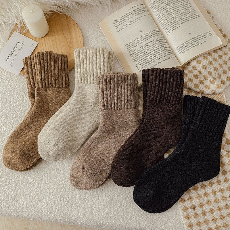 🧦 5 Paar Damen Wollsocken – Warme Mittelsocken