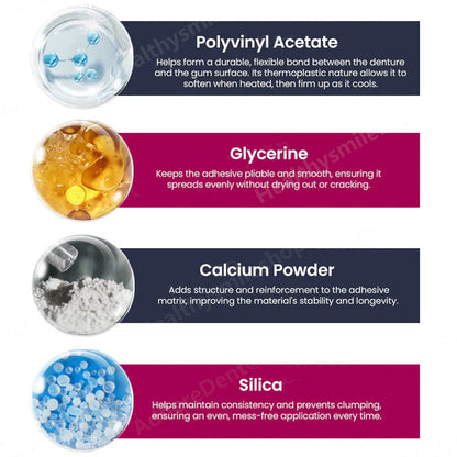 AdhereDent® thermoplastischer Zahnprothesen-Haftkleber ⏳ Langanhaltender Halt für Zahnprothesen