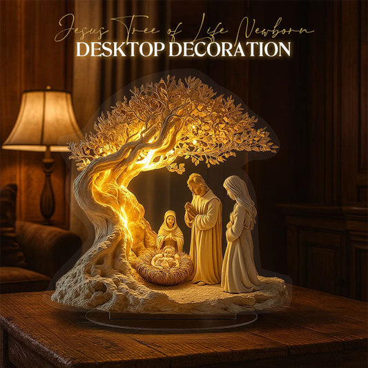 🌟 Jesus Baum des Lebens – Tischdekoration mit dem Neugeborenen 🌟