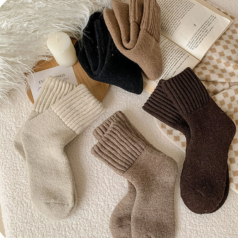 🧦 5 Paar Damen Wollsocken – Warme Mittelsocken