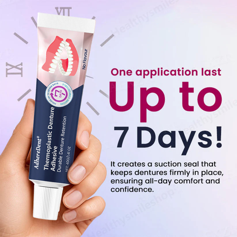 AdhereDent® thermoplastischer Zahnprothesen-Haftkleber ⏳ Langanhaltender Halt für Zahnprothesen
