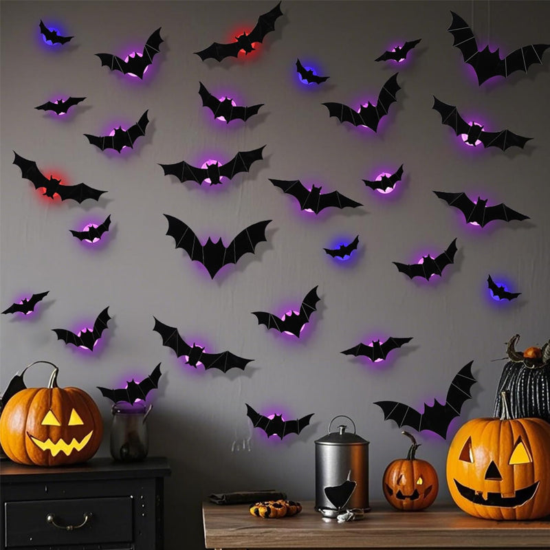 🎃LED Gloeiende Vleermuis Groep🦇