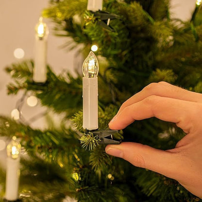 🎄 Drahtlose flammenlose Kerzen mit Fernbedienung, Timer und Clips