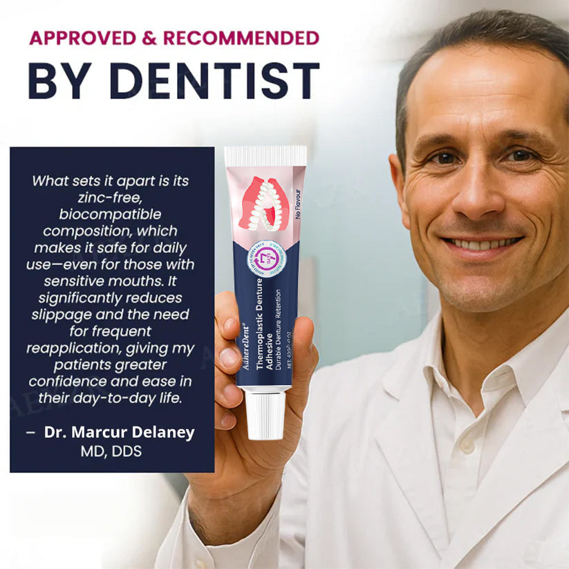 AdhereDent® thermoplastischer Zahnprothesen-Haftkleber ⏳ Langanhaltender Halt für Zahnprothesen