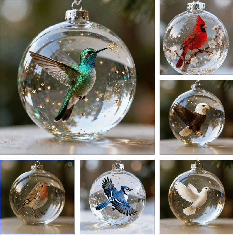 🔥LAST DAY 49% OFF-🐦Nature’s Birds Crystal Glass Ornament Set