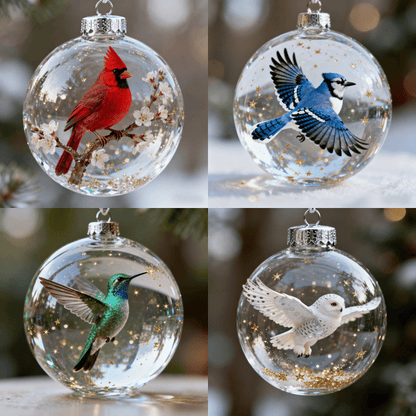 🔥LAST DAY 49% OFF-🐦Nature’s Birds Crystal Glass Ornament Set