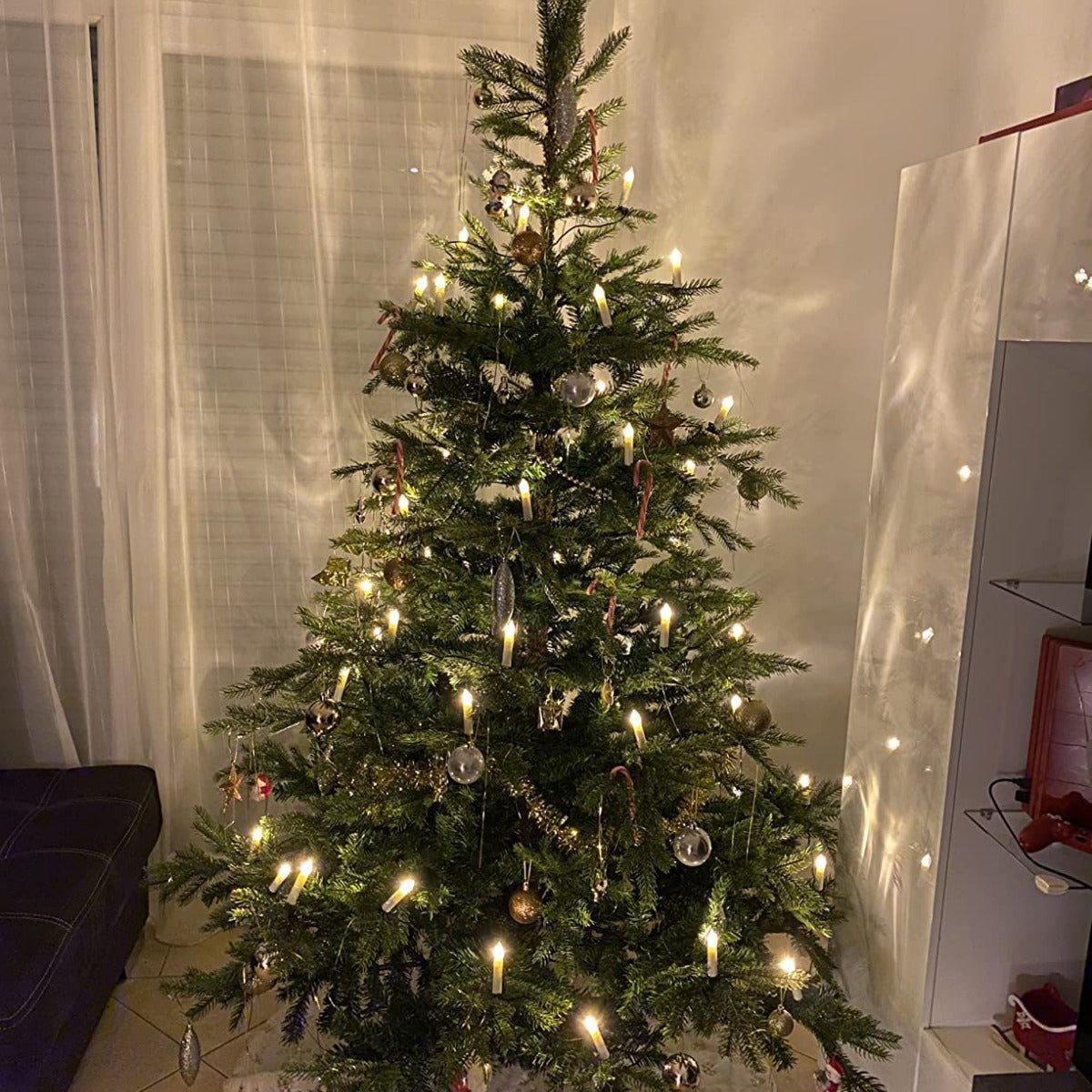 🎄 Drahtlose flammenlose Kerzen mit Fernbedienung, Timer und Clips